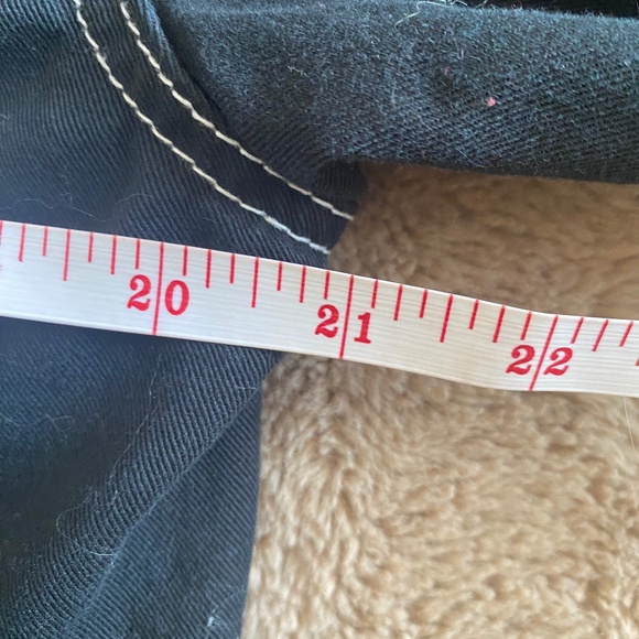 Revamped Black with White Stitching Denim Jacket, Size L - Picture 5 of 8